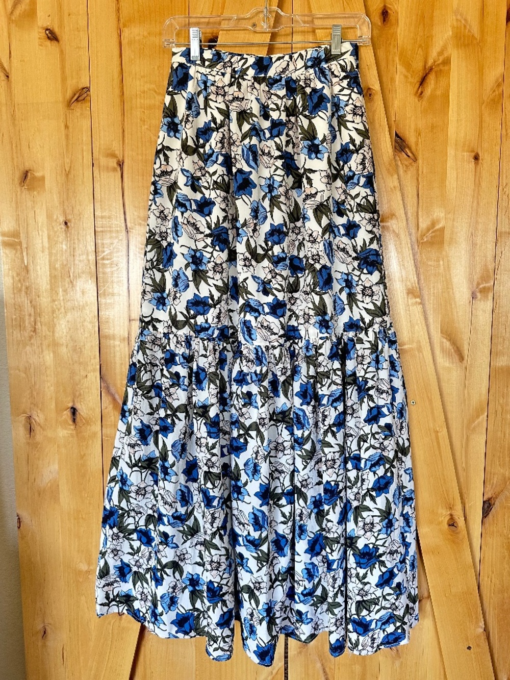 Blue Floral Maxi Skirt